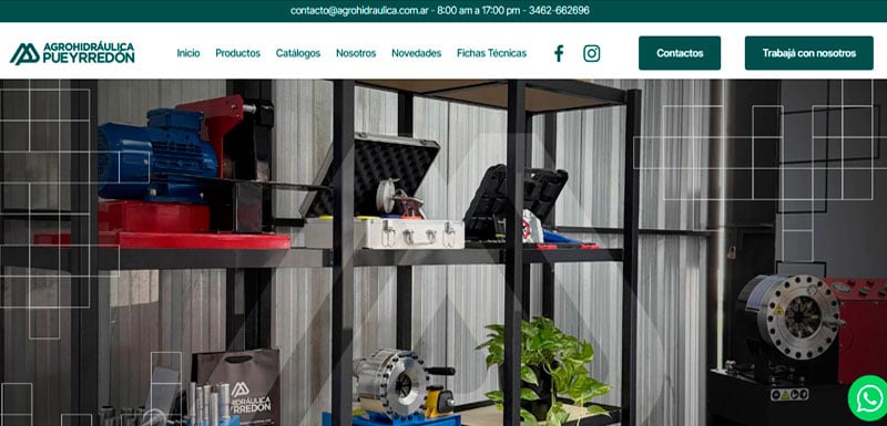Sitio web de Agrohidráulica Pueyrredón diseñado por Pensamos Primero