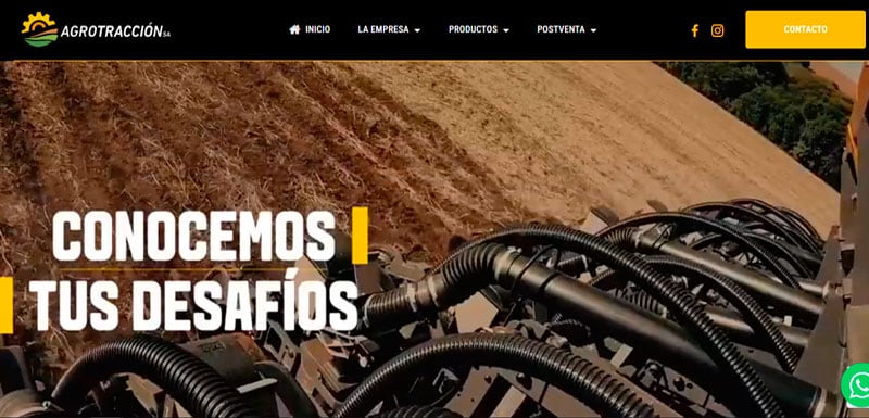 Sitio web de Agrotracción S.A. diseñado por Pensamos Primero