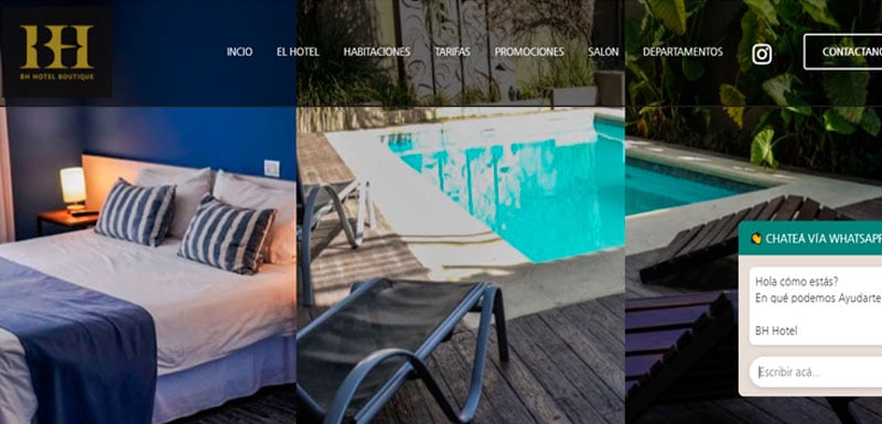 Sitio web de BH Hotel Boutique diseñado por Pensamos Primero