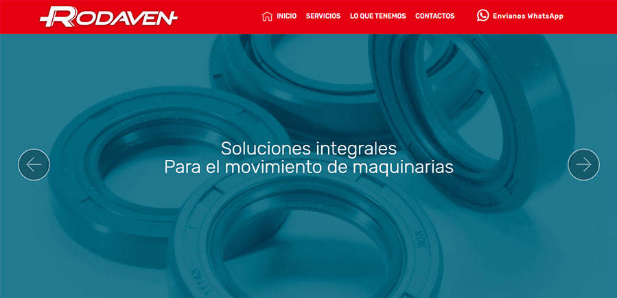 Sitio web de Comercial Rodaven diseñado por Pensamos Primero