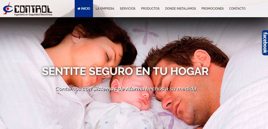 Sitio web de Control Alarmas diseñado por Pensamos Primero