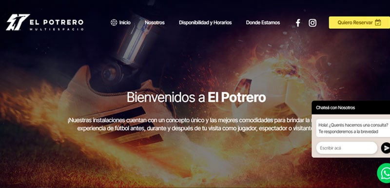 Sitio web de El Potrero Multiespacio diseñado por Pensamos Primero
