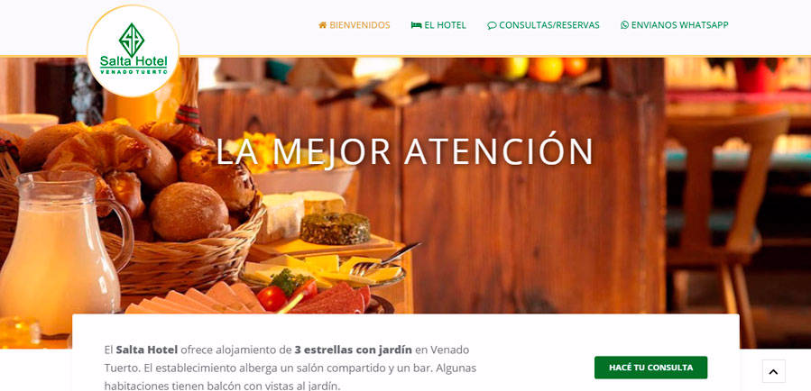 Sitio web de Hotel Salta diseñado por Pensamos Primero