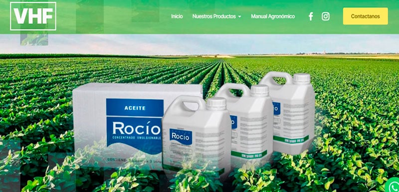 Sitio web de VHF Agro diseñado por Pensamos Primero
